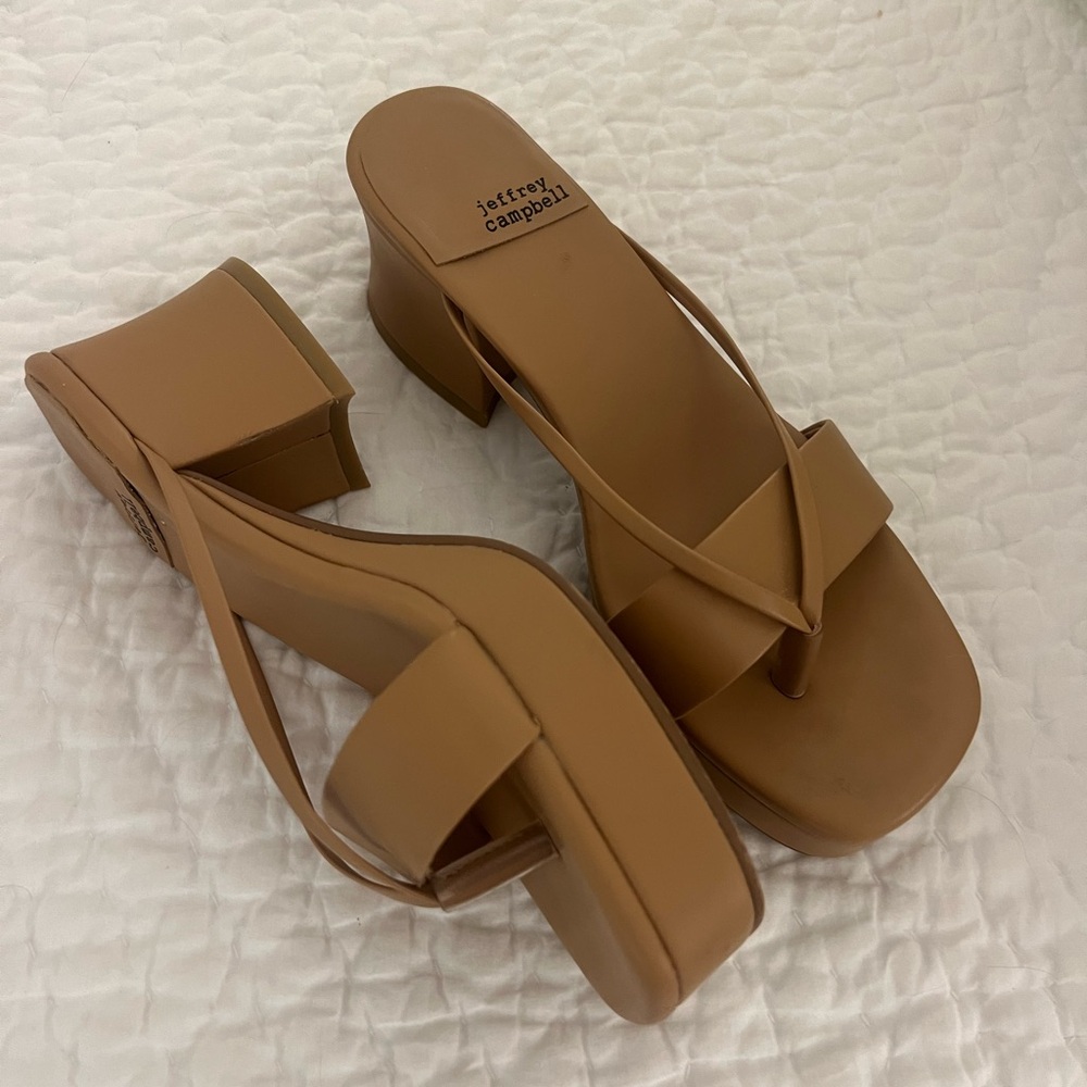 Jeffrey Campbell Tan Heeled Shoes Modern Design